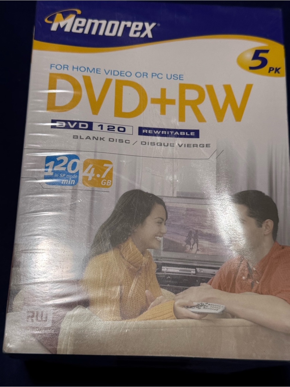 Memorex DVD+RW 5 pack New - Factory Sealed 120 min 4.7GB.